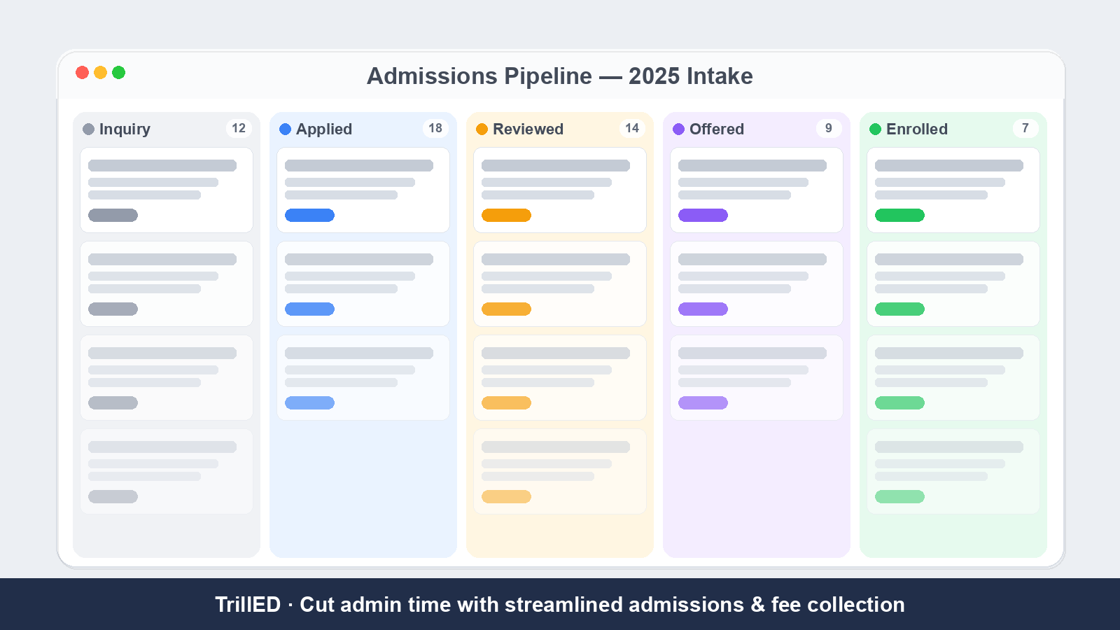 Cut Admin Time with Streamlined Admissions & Fee Collection